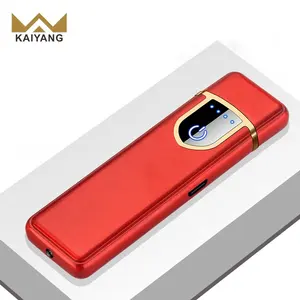 Modische rote Zigarettenaufsteller aus Metall mit individuellem Touch-Sensor slim winddicht USB wiederaufladbare Mädchen-Zünder
