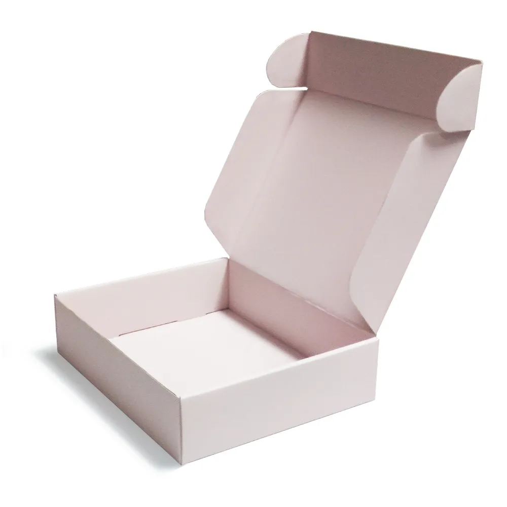 Оптовая продажа, маленькие симпатичные почтовые ящики из гофрированного картона белого и розового цвета с принтом логотипа на заказ, коробки для доставки косметической одежды, шляпы