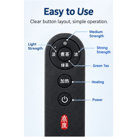 Mini télécommande universelle 7 boutons noire décorative moderne, compatible IR 433 MHz et 2.4G, personnalisable