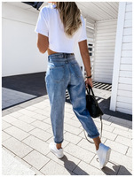 Pantalones de chándal informales para mujer, pantalón harén rasgado y ligero, Verano
