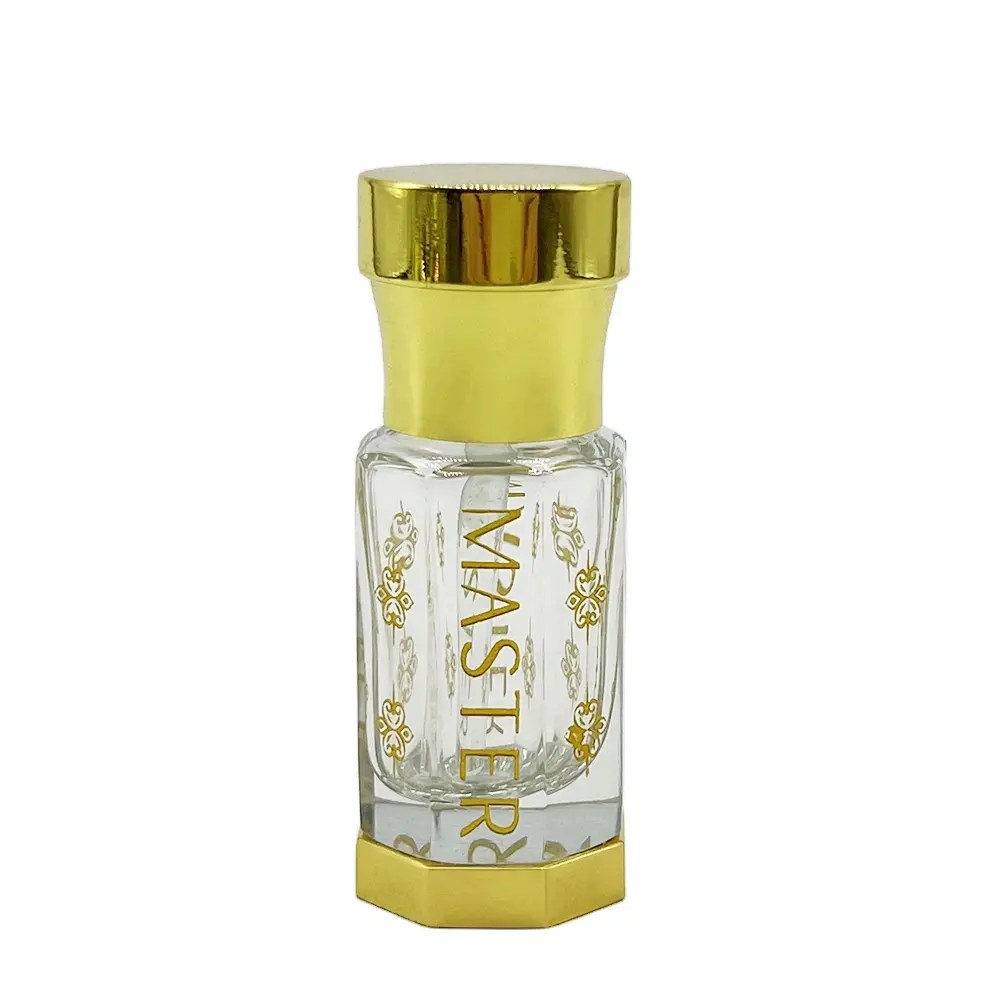 Arabian Shiny Gold 3ml 6ml 12ml Attar Glass Tola Bottle For Oud Oil Perfume