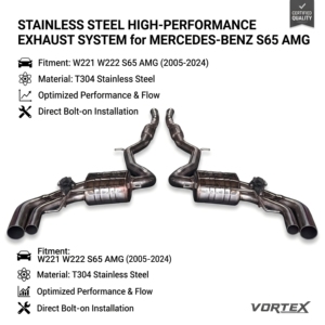 ระบบท่อไอเสียแบบ Catback Vortex Valvetronic สำหรับรถยนต์ Mercedes S65 AMG W221 W222 6.0L V12 ผลิตจากสแตนเลส SS304 ชุดแต่งสำหรับรถแข่งและปรับแต่งสมรรถนะ - Product Image 1