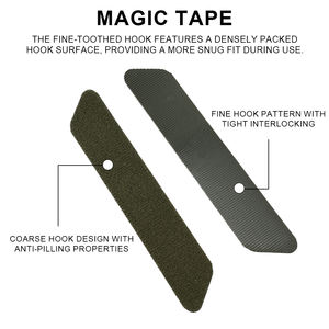 Lot de 4 attaches auto-agrippantes personnalisées en tissu, coloris vert/noir/marron foncé, pour vêtements d'extérieur, sacs à dos, bricolage - Product Image 5