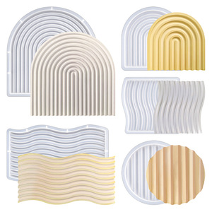 Moule de plateau de gypse en Silicone de conception d'arc en forme de <span class=keywords><strong>U</strong></span> professionnel pour bricolage artisanat outils de gâteau pour le béton de coulée de résine époxy - Product Image 2