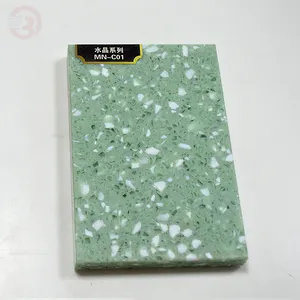 Artificiale cinese Fornitore di Pietra Verde Del Quarzo Del Diamante Superiore di Vanità Progettato Silestones
