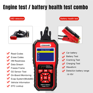 Analyseur de moteur KONNWEI KW870 + testeur de batterie de voiture 2-en-1, scanner de diagnostic pour système de démarrage/charge et OBD2, vente en gros d'usine - Product Image 5