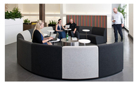 Canapé demi-cercle en forme de U de Style coréen, canapé modulaire avec bureau, salon, noir