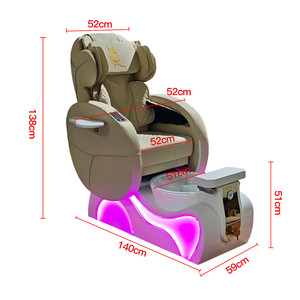Sillón de Pedicura Eléctrico Reclinable y Ajustable con Cuero PU, Lámpara LED y Sistema de Hidromasaje para Salón de Uñas y Spa - Product Image 5