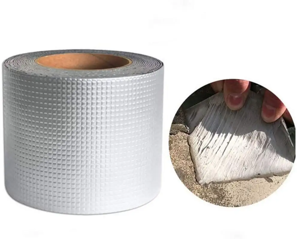Super Waterproof Aluminum Foil Butyl Tape, Aluminum Butyl Tape With Butyl Rubber Adhesive For Window And Metal Roof Flashing