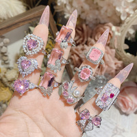 Collection de bagues en pierres précieuses Princess : Bague ouverte plaquée or au design étoilé étincelant