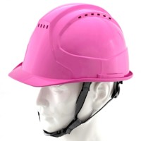 Casque de sécurité industriel certifié CE EN397, en ABS rose de qualité supérieure, ventilé, avec visière intégrée sur les lunettes