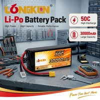 Batterie LiPo Longkun 18S 76V 30000mAh 50C 2280Wh à décharge élevée pour drone UAV, batterie polymère au lithium OEM ODM
