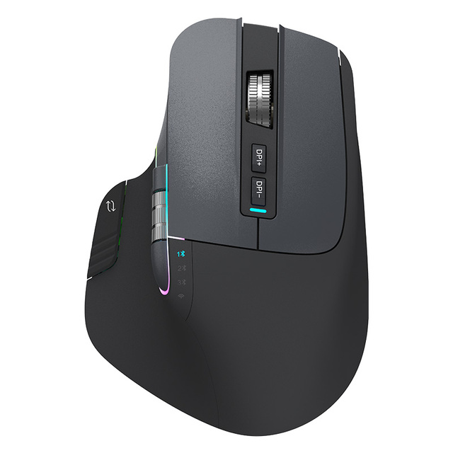Rechargeable Ergonomic 8D Ergonomic Mouse BT 2.4 Ghz Wireless Mouse 4 Devices RGB Light for PC Laptop Office Mouse Inalambrico