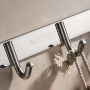 Stainless Steel Clothes Hooks Wall Mounted Minimalist Design Anti Corrosion Bathroom Kitchen Door Robe Hooks - Product Image 1