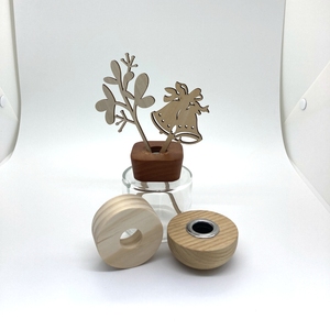 Diffuseur en bois en gros avec bouchon en bois naturel, logo personnalisé, 10 ml, anti-fuite, parfum, vente directe d'usine, couvercle de diffuseur en bois personnalisé - Product Image 2