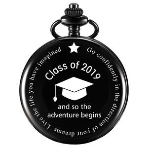 هدية مجوهرات عتيقة للبيع بالجملة بسعر المصنع، ساعة بجيب أسود مخصصة بكلمة على شكل قلادة للأب - Product Image 6