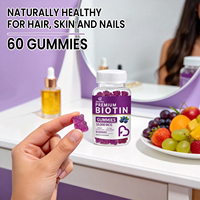 Qbioflex Formule Personnalisée Emballage Personnalisé Biotine Vitamine Beauté Gommes Complément Alimentaire pour la Santé des Cheveux, de la Peau et des Ongles