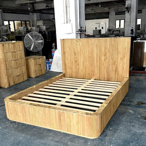 Meubles de chambre à coucher en chêne, taille king, 5 pièces, ensembles complets de chambre à coucher, lit queen en bois avec rangement - Product Image 1