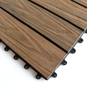 Деревянная пластиковая композитная сетка, деревянное напольное покрытие из ДПК, соединяющаяся напольная плитка, наружная Экологически чистая самодельная плитка, глубоко тисненная композитная плитка