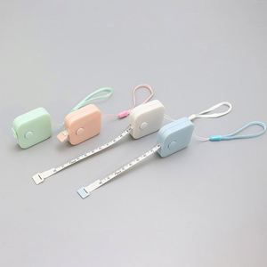 Low MOQ Custom Printed Tape Measure <b>Mini</b> Square Keychain 1.5M Inch CM Dual <b>Scale</b> Auto Retractable Soft Ruler Promotional Gifts - Product Image 2