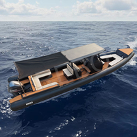 Bateau à moteur de luxe 32 pieds RHIB 960 ORCA Hypalon Coque en aluminium Bateau pneumatique et hard top