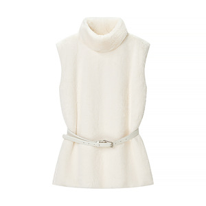 Vente en gros Europe Amérique – Nouvelle collection Printemps 2026 – <span class=keywords><strong>Gilet</strong></span> élégant <span class=keywords><strong>mi</strong></span>-<span class=keywords><strong>long</strong></span> en polyester à col roulé et effet duveteux pour <span class=keywords><strong>femme</strong></span> G7-A1892 - Product Image 3