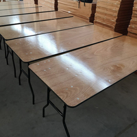 6ft 72'' 8ft 96'' Rechteckiger Klappbarer Outdoor-Esstisch aus Sperrholz für Restaurants, Bankette, Hotels, Langlebiger Tisch für Veranstaltungen