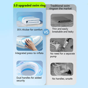 All'ingrosso doppio strato ispessito in PVC anello portatile tascabile per adulti anello di nuoto per il tempo libero all'aperto salvagente per il nuoto - Product Image 6