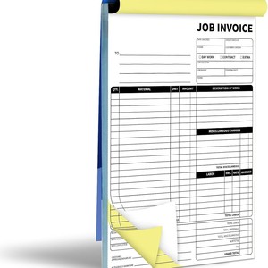 Job Invoice <b>Pad</b> 7.5 X 11 Inches Carbonless Two Part Form For Work Orders And Receipts - Product Image 4