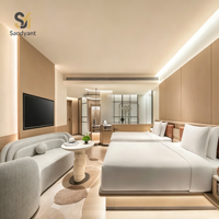 Meubles d'hôtel de luxe 5 étoiles au design moderne en bois massif, ensemble de meubles de chambre d'hôtel à Dubaï