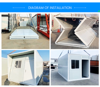 Casa Prefabricada Modular Económica y Resistente, Portátil, Plegable, Tipo Contenedor, con Panel Sándwich, para Escuela u Oficina