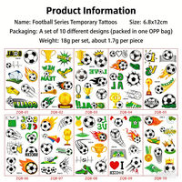C&J Yanye 10 pièces/ensemble 2026 Coupe du monde de football Accessoires pour fans Marchandises Souvenirs Produit Enfants Dessins animés Tatouages temporaires autocollants