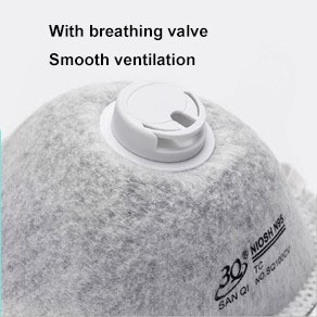Sanqi Cup kerucut dicetak 3Q merek kepala katup pernapasan Loop Filter karbon aktif Anti debu partikel sekali pakai N95 Respirator - Product Image 5
