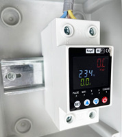 Compteur d'énergie intelligent WiFi domestique CHOSO Tuya OUVP monophasé avec protection contre les surtensions/sous-tensions et les fuites de courant, montage sur rail DIN, en polycarbonate