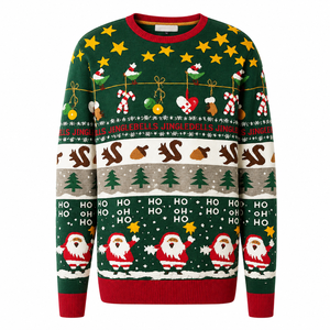 Manufacturers Custom Jacquard Pullover Ugly Christmas <strong>Jumpers</strong> <strong>Men's</strong> Crewneck <strong>Xmas</strong> Sweater Winter Knitwear - Product Image 1