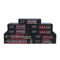 OEM 16-Port POE Ethernet Gigabit Switch dengan Port SFP untuk IP kamera & sistem CCTV