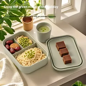 <b>Plastic</b> Divided Lunch <b>Box</b> For Kids Student Microwave Portable Large Capacity Sealed Bento <b>Box</b> With Handle - Product Image 3