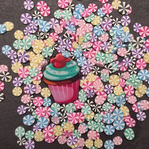 Venta al por Mayor de Rebanadas de Arcilla Polimérica con Temática Navideña, 500g/Bolsa, Coloridas, con Forma de Caramelo de Menta Dulce, para Manualidades - Product Image 1