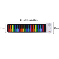 Wholesale Roll up Plastic Piano-37-Key Rainbow Customizable Keyboard for Children's Music Enlightenment Portable Learning Fun