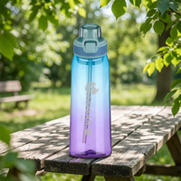 Bouteille d'eau sans sucre, sans BPA, en Tritan+PP, avec couvercle à ouverture rapide, pour adultes, camping, activités sportives en plein air, isolation thermique directe