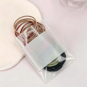 100 pièces/paquet, attaches pour cheveux élastiques de couleur Morandi, attaches pour cheveux douces et <span class=keywords><strong>sans</strong></span> couture pour femmes, usage quotidien, <span class=keywords><strong>sac</strong></span> OPP - Product Image 5