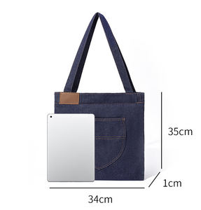 Sac fourre-tout en toile denim de nouvelle conception, grande capacité, sac à bandoulière unique pour les trajets quotidiens, sac de shopping tendance - Product Image 6