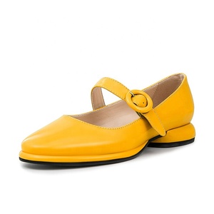 Large Size 45 Women Low Square <b>Heels</b> Middle Buckles Wide Fit Mary Jane Shoes <b>Round</b> <b>Toe</b> Office Lady Summer Flat Sandals - Product Image 3