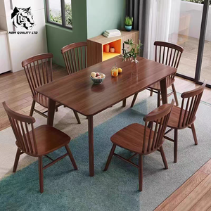 Table de salle à manger en bois, nouvelle mode, prix bas, personnalisable, grand stock disponible, prête à être expédiée, fabriquée en Chine. - Product Image 6