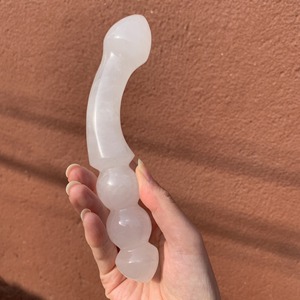 天然透明石英按摩棒白色水晶手工雕刻魔杖灵气骨盆魔杖成人刮痧 - Product Image 3