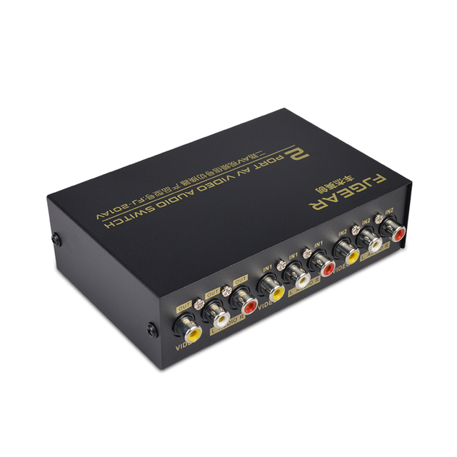FJGEAR AV Rca Switch 1input and 2output for TV Addio and Video Switcher