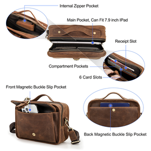 حقيبة يد صغيرة بكتف بشاشة Ipad صغيرة قابلة للتحويل مع 6 فتحات بطاقات اتصال MB217 - Product Image 4