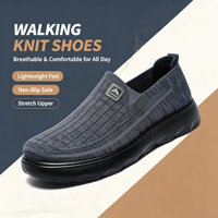 Chaussures décontractées légères pour hommes en tissu tissé, à enfiler, avec semelle épaisse amortissante et empeigne respirante, idéales pour la marche quotidienne en extérieur