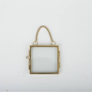 Marco de fotos de vidrio de Metal, marco de espécimen de flores secas, cadena de carpeta Diy, Mini soporte de <span class=keywords><strong>foto</strong></span> transparente Simple Retro Nórdico - Product Image 3