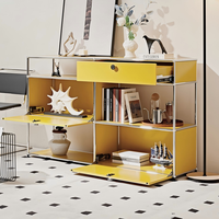 Meuble de rangement modulaire moderne en acier inoxydable pour appartement, chambre à coucher, buffet, table de chevet, armoire de rangement DIY